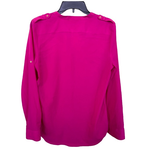 Calvin Klein Blouse Long Sleeve Magenta Pink - Picture 5 of 8